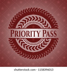 Priority Pass Retro Style Red Emblem