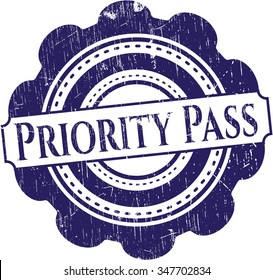 Priority Pass rubber grunge texture seal