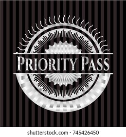 Priority Pass silvery shiny emblem