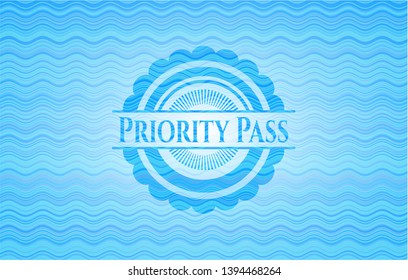 Priority Pass water badge background. Vector Illustration. Detailed.