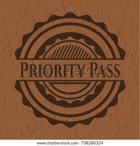 Priority Pass wood emblem