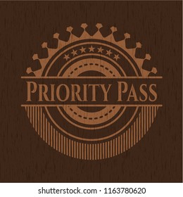 Priority Pass Wood Icon Or Emblem