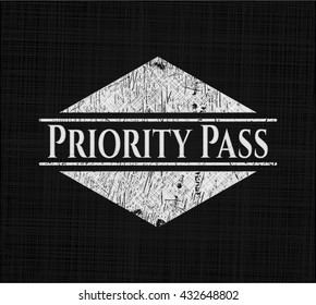 Priority Pass written on a blackboard