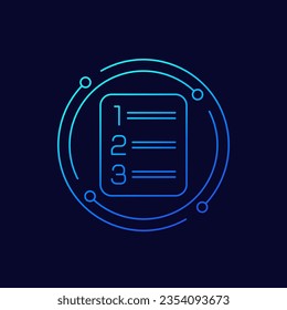 prioridad, priorizar tareas icono, diseño lineal