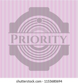 Priority realistic pink emblem