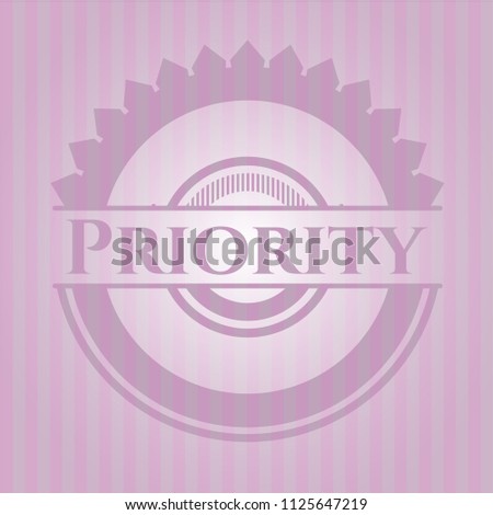 Priority realistic pink emblem