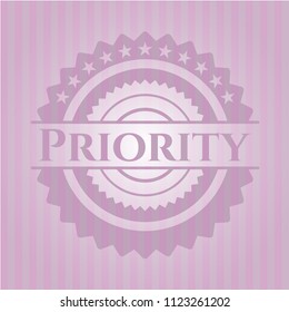 Priority retro pink emblem