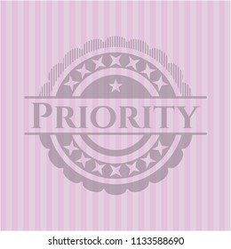 Priority retro pink emblem
