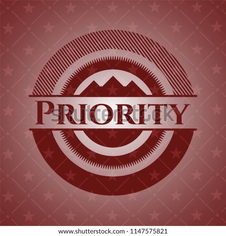 Priority retro red emblem