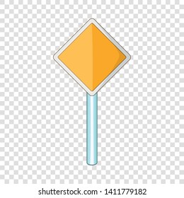 Priority road sign icon. Cartoon illustration of priority road sign vector icon for web