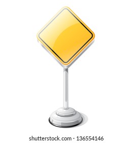 Priority road traffic sign isolated on white.