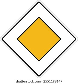 Priority Road Traffic Sign - Yellow Diamond Road Sign
