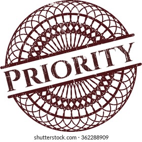 Priority rubber grunge stamp