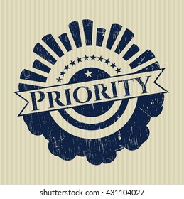 Priority with rubber seal texture