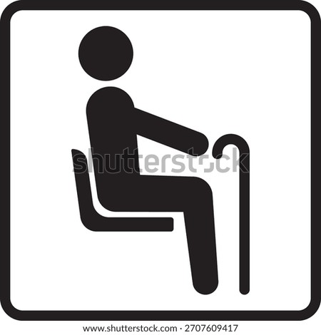 Priority seat elderly sign illustration