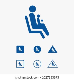 Priority seat icon illustration for parent and children.