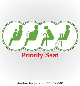 priority seat icon, for train and bus