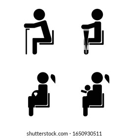 Priority Seat Sign Symbol for Transportation Public