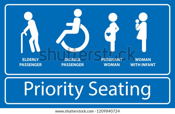 Priority Seat Sticker Using Public Transportation Stock Vector (Royalty ...