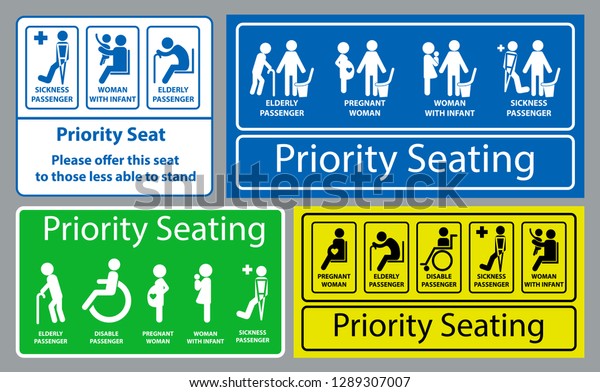 Priority Seat Sticker Using Public Transportation Stock Vector (Royalty ...