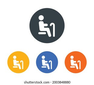 Priority seating, disable, passenger elderly, old man icon sign. Information concept