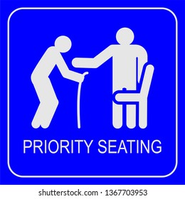 Priority Seating Icon Illustration Simple Vector Stock Vector (Royalty ...