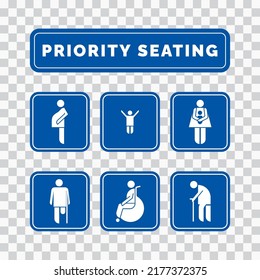 Priority seating sign design vector illustration