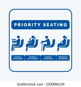 Priority seating sign stock vector illustration