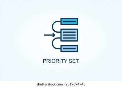 Ilustração do símbolo de símbolo de logotipo ou vetor do Conjunto de Prioridades