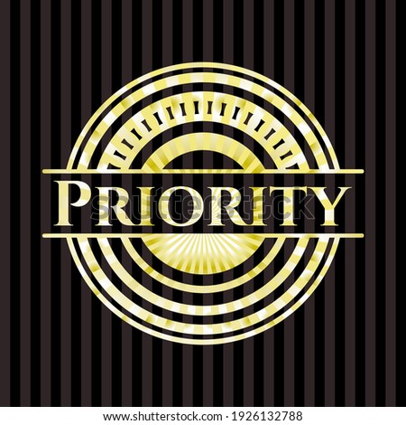 Priority shiny badge. Vector Illustration. Detailed. 
