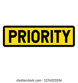 Priority sign on white background