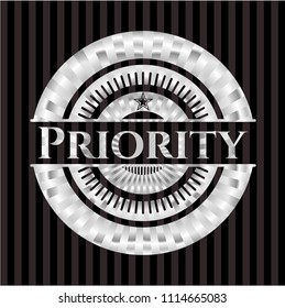 Priority silvery badge