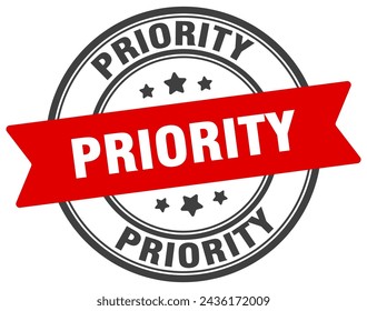 priority stamp. priority round sign. label on transparent background