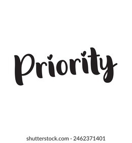 priority text on white background.