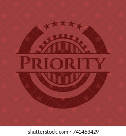 Priority vintage red emblem