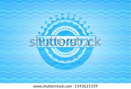 Priority water representation emblem.