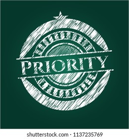 Priority written with chalkboard texture
