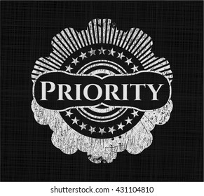Priority written with chalkboard texture