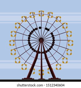 
Pripyat ferris wheel. vector illustration