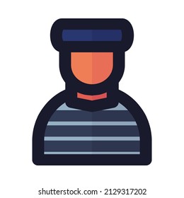 un icono carcelario con estilo plano. adecuado para el diseño de delitos