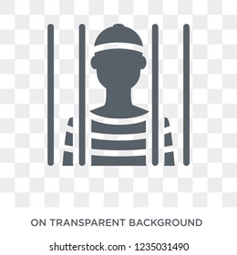 Prisioner icon. Trendy flat vector Prisioner icon on transparent background from law and justice collection. 