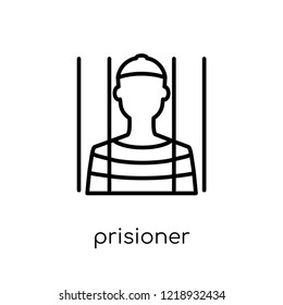 Prisioner icon. Trendy modern flat linear vector Prisioner icon on white background from thin line law and justice collection, editable outline stroke vector illustration