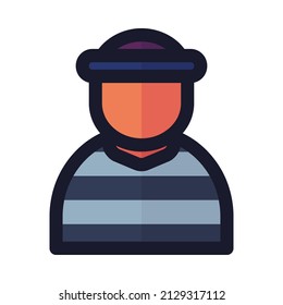 a prisioner icon whit flat style. suitable for crime design