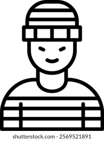 Prisioner Line Vector Icon Design