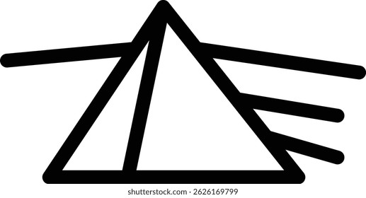 Prism dispersing light line icon. linear style sign for mobile concept and web design. flate design. Prism refraction rays icon. Physics symbol, in trendy style
