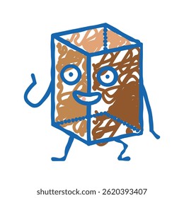 prism geometric shape caracter doodle icon esboço vetor. prism geometric shape sinal de caractere. ilustração de símbolo isolado