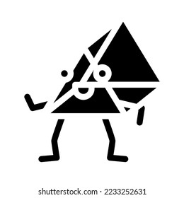 prism geometric shape character glyph icon vector. prism geometric shape character sign. isolated symbol illustration
