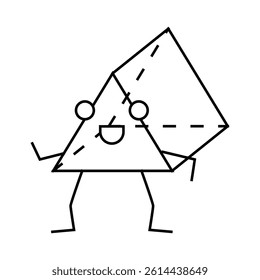 prism geometric shape character line icon vector. prism geometric shape character sign. isolated contour symbol black illustration