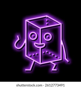 prism geometric shape character neon light sign vector. prism geometric shape character sign. isolated symbol illustration
