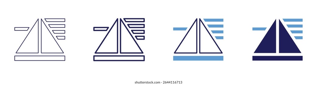 Prism icon in 4 different styles. Thin Line, Line, Bold Line, Duotone. Duotone style. Editable stroke.